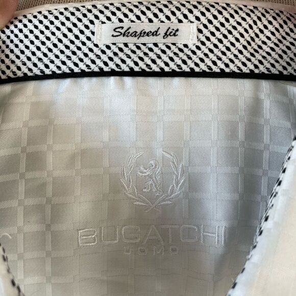 NWT Bugatchi Uomo Shaped Fit Button Down Shirt Size L - Picture 8 of 9